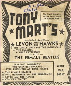Tony mart's 1965, Levon and the Hawks, The Female Beatles